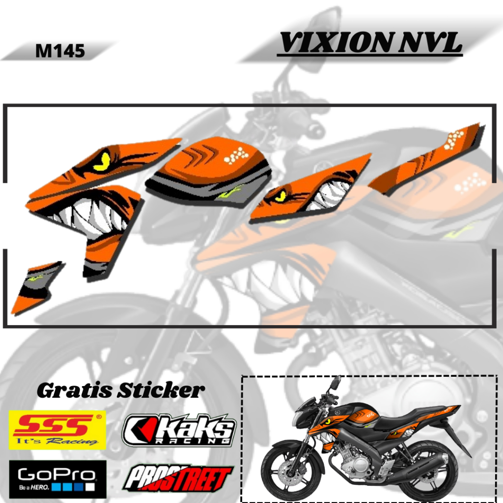 Lis Striping Stiker List Sticker Striping Variasi Les Aksesoris Pelindung Bodi Logo Emblem Motor Yam