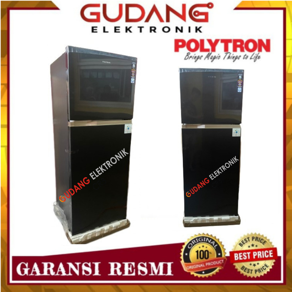 LEMARI ES 2 PINTU POLYTRON PRW 23 MN KULKAS POLYTRON PRW-23MN