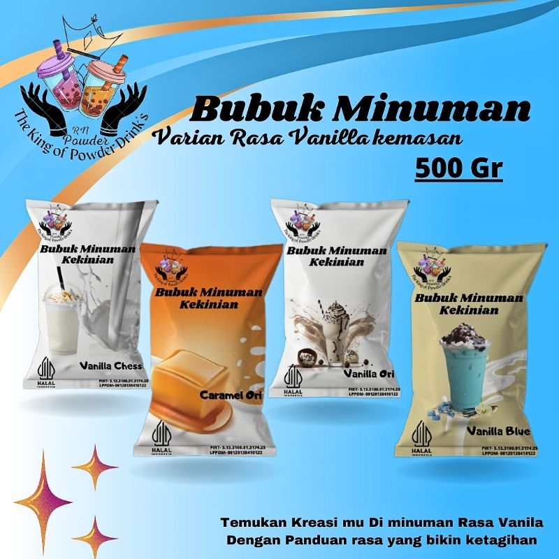 

Bubuk Minuman Premium 500Gram Minuman Bubuk Rasa Vanilla Serbuk Minuman Kekinian /Bubuk Minuman Boba