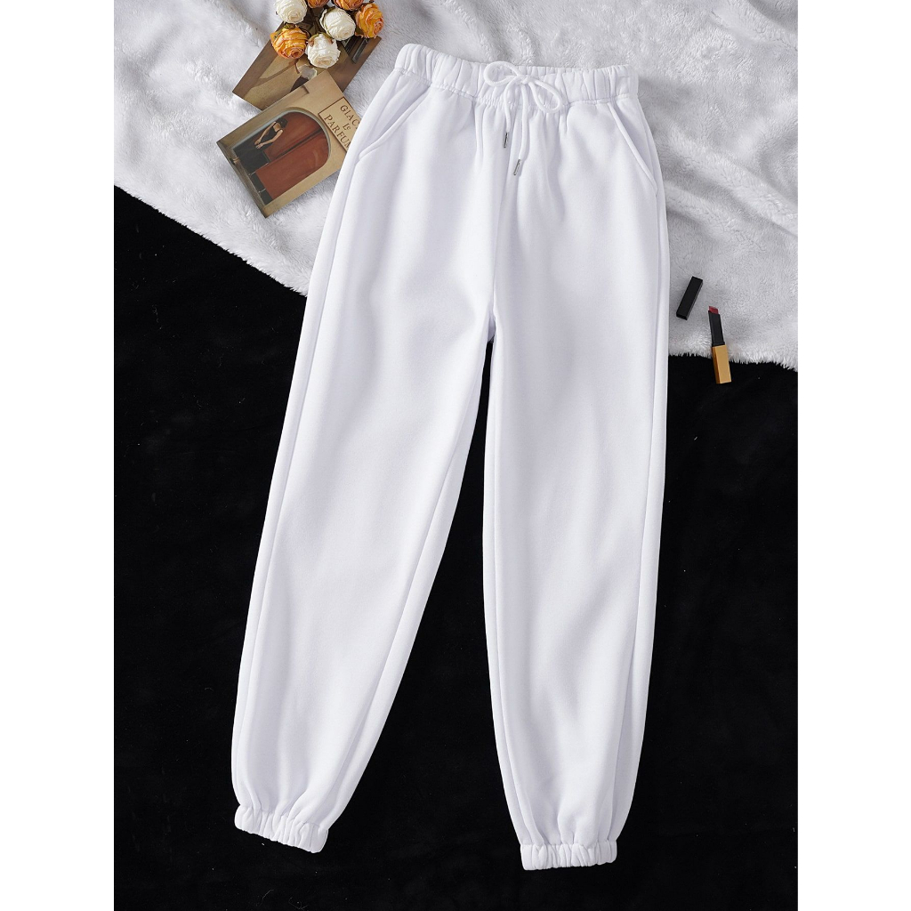 Celana Jogger Pants Anak Cewek Cowok Training trening Olahraga remaja Putih Polos Agustusan kemerdek