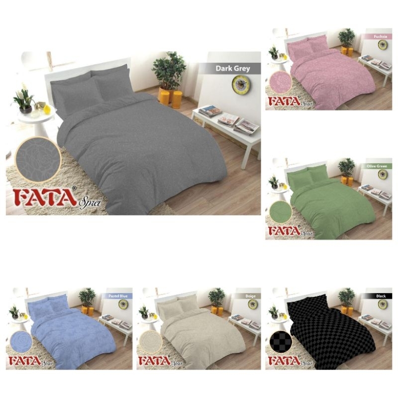 Bedcover Set 120x200 Fata Polos Jacquard / Bad Cover Single Polos Emboss Merk Fata