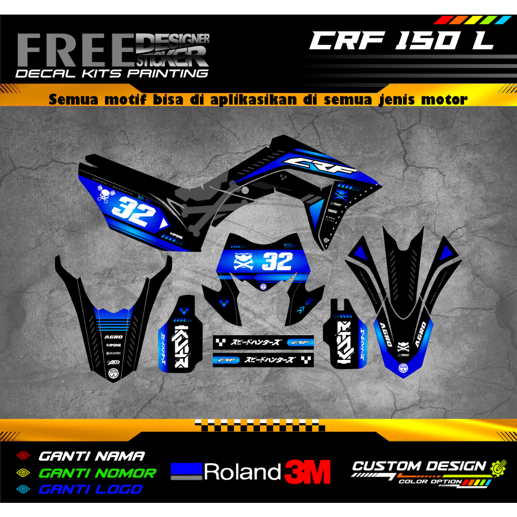 Stiker  Decal CRF 150 Superglos Tebal 500 Micron