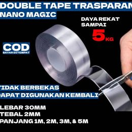 

Double Tape Nano Bening Ajaib Tranparan 1m 3m 5m