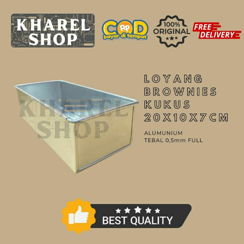 Loyang Brownies kukus 20 x 10 x 7cm TEBAL 0,5MM
