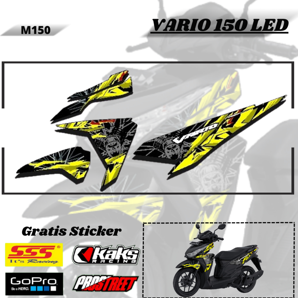 Lis Striping Sticker Variasi Aksesoris List Stiker Pelindung Body Motor Honda Vario 150 LED M150 Tah