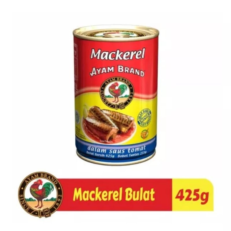 

Mackarel Bulat Saos Tomat 425 G-Ayam Brand