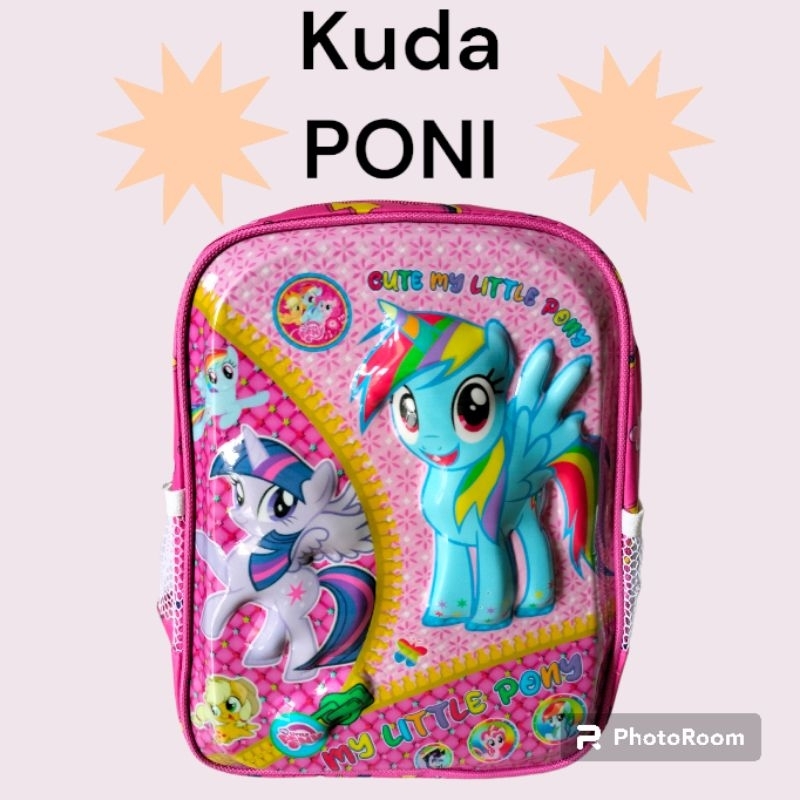 Tas sekolah Anak perempuan Paud Unicorn & Kuda poni