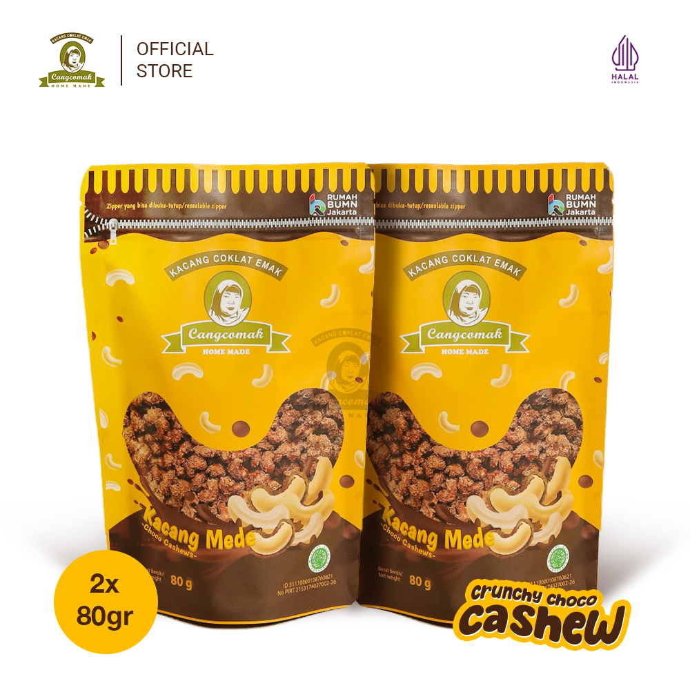 

Cangcomak Kacang Mete Coklat Choco Crunchy Cashews Cangcomak - 2 IN 1 Kacang Mete Cokelat Panggang - Cokelat Mete Choco Cashews