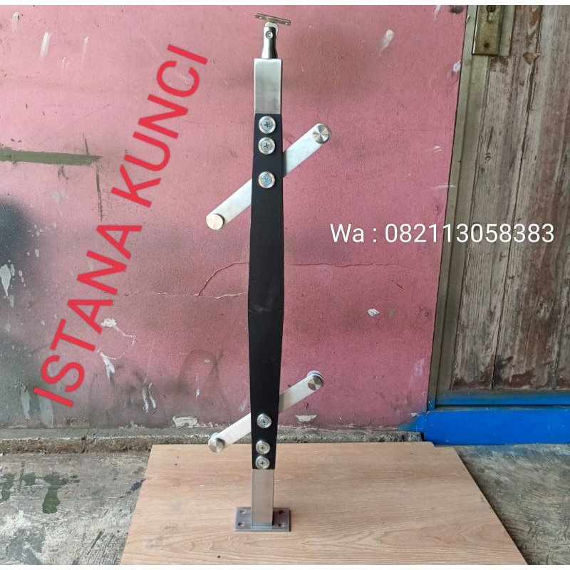 TIANG RAILING KACA / TIANG RAILING TANGGA KACA STEINLES STELL SUS 304