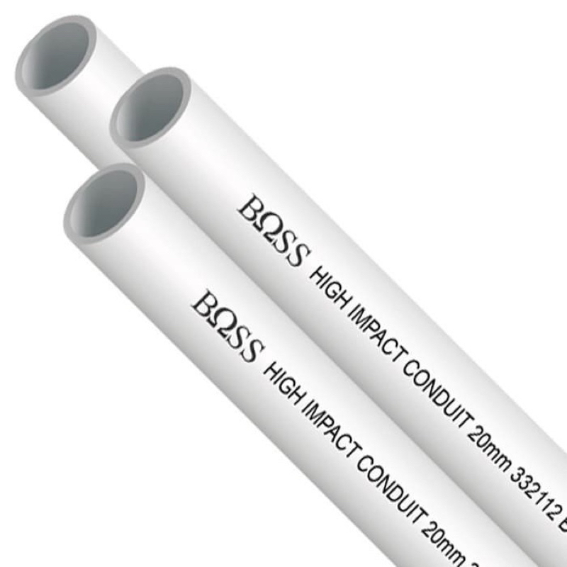 Pipa Listrik PVC 20mm BOSS Putih dan Hitam / Pipa Listrik PVC 20mm Boss / Pipa Listrik PVC Boss 20mm