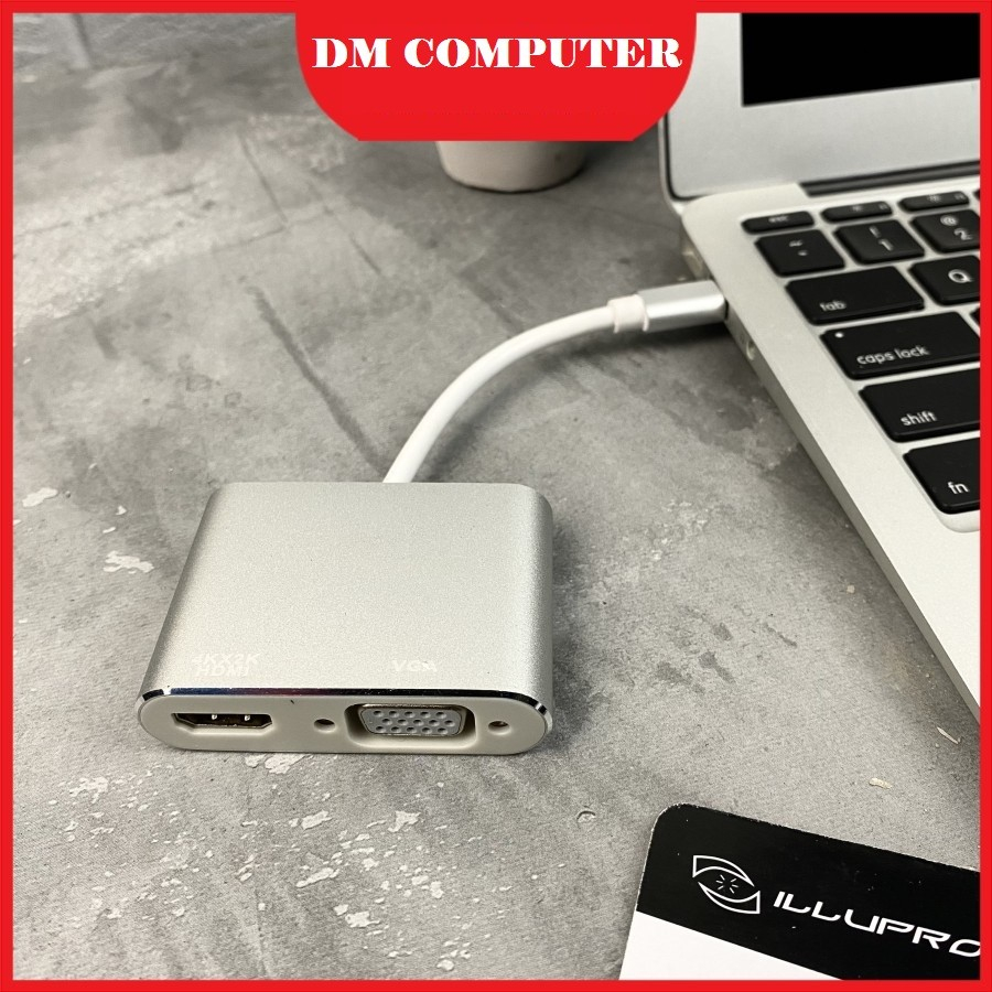 Converter Type C to HDMI VGA Connector USB Type C to HDMI VGA 2 in 1
