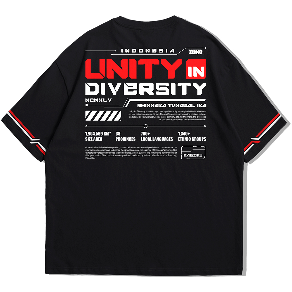 KAIZOKU Kaos Indonesia Oversized - Bhinneka Tunggal Ika Original Kaizoku (Premium) - BLACK