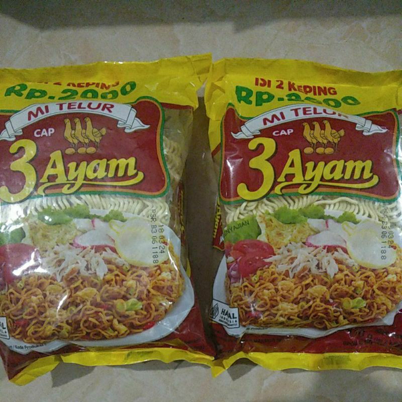 mi telur cap 3ayam 110g/ mie telur/ mie telur tiga ayam/ mie telur