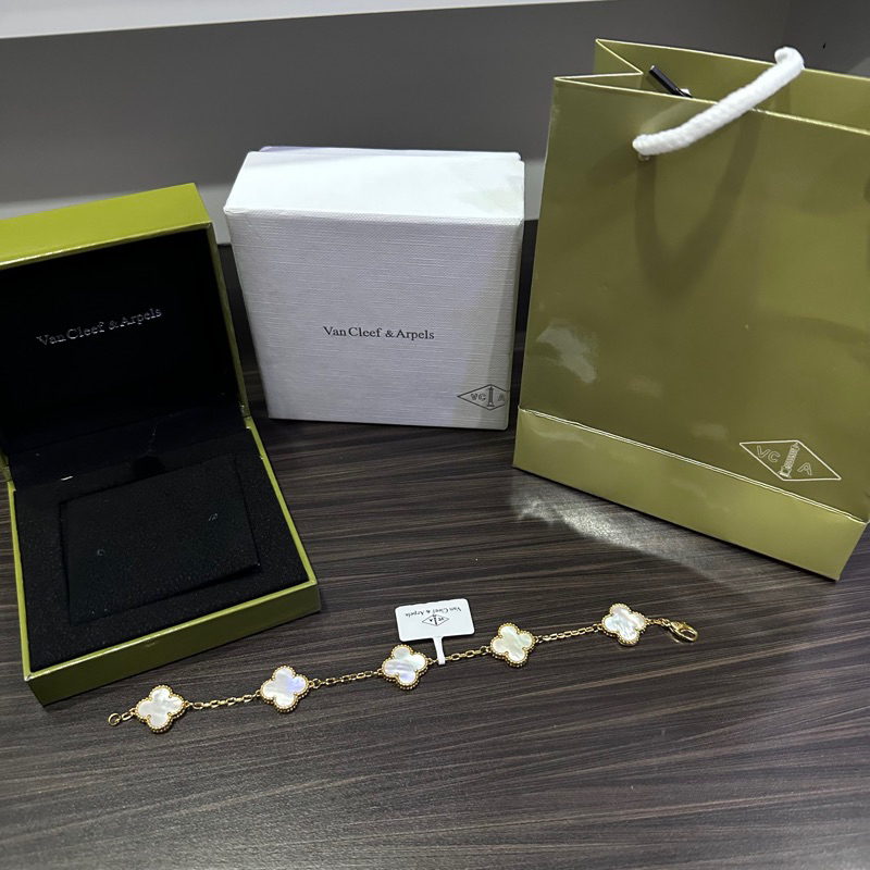 gelang van cleef arpels emas putih