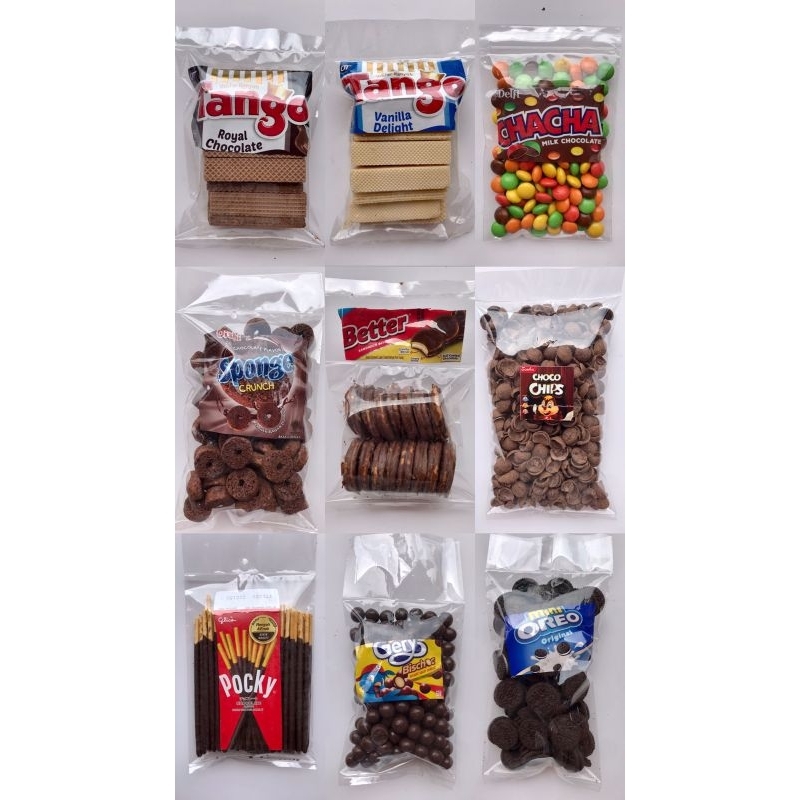 

SNACK REPACK TANGO/CHACHA/BETTER/OREO/POCKY/SIMBA CHOCOCHIP/SPONGE/GERY BISCHOC 150GR