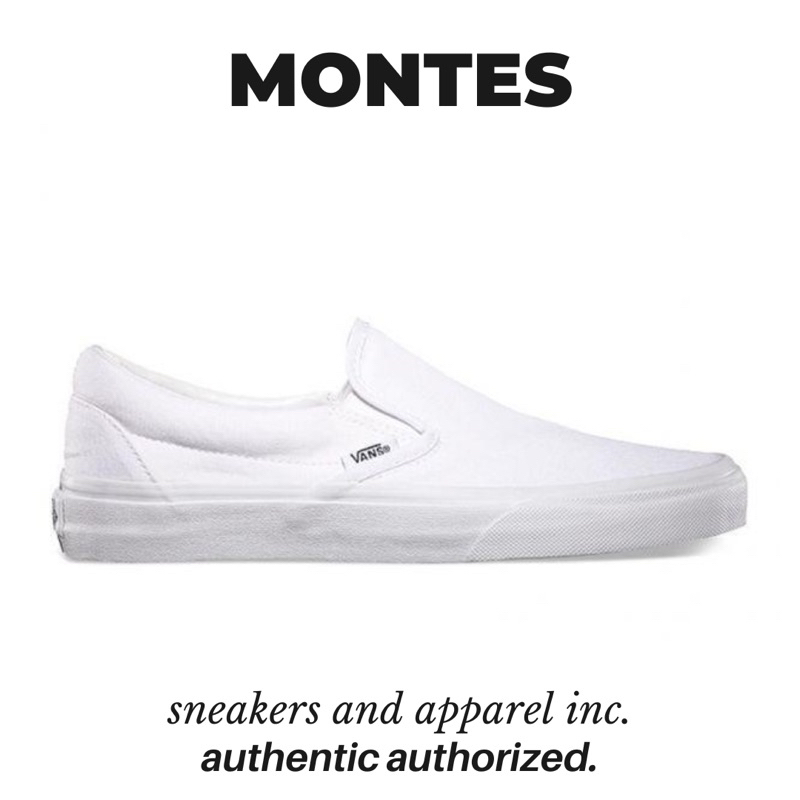 SEPATU PRIA WANITA VANS SLIP ON TRUE WHITE CLASSIC 100% ORIGINAL BNIB