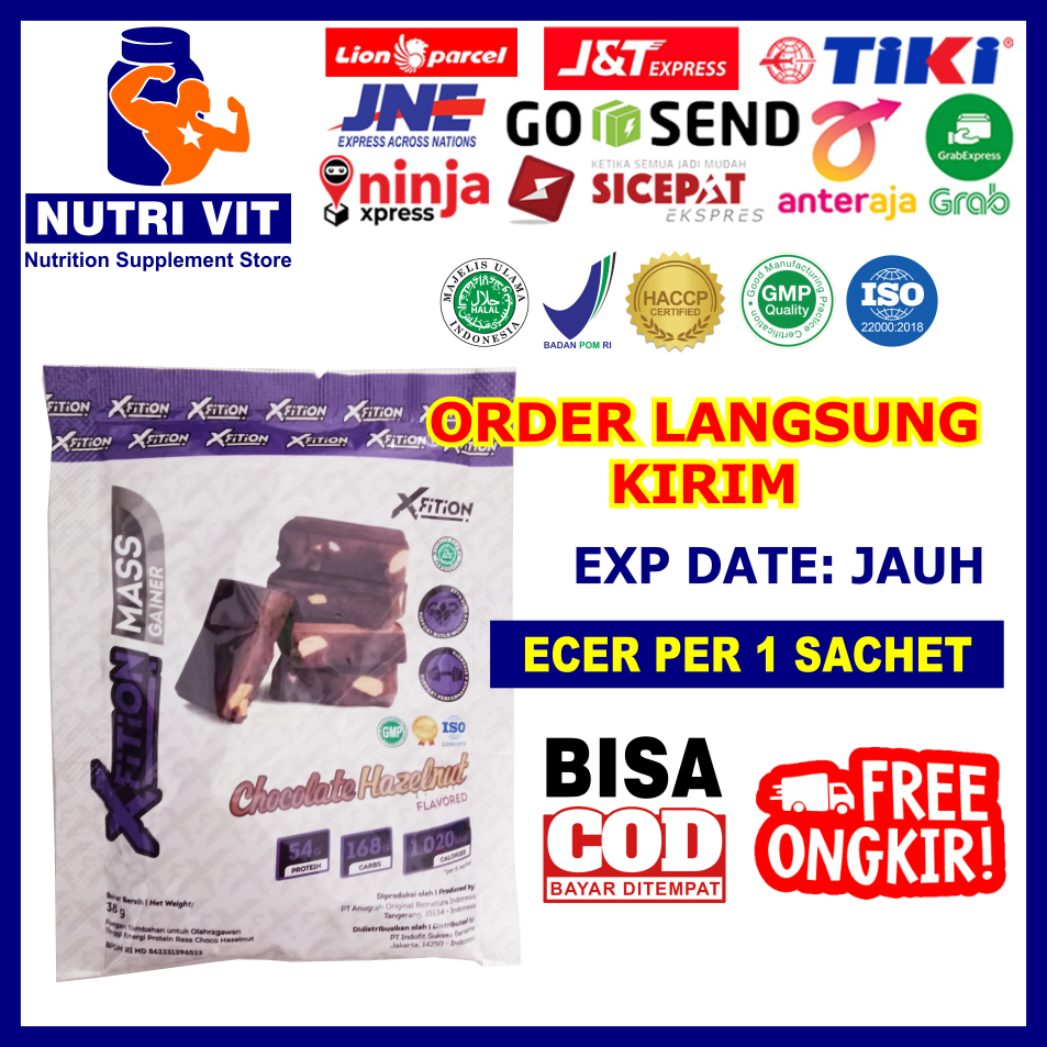 Xfition Gainer 1 Sachet Susu Fitness Mass Gainer Xfition Mass Gainer HALAL BPOM Ecer Satu Sachet