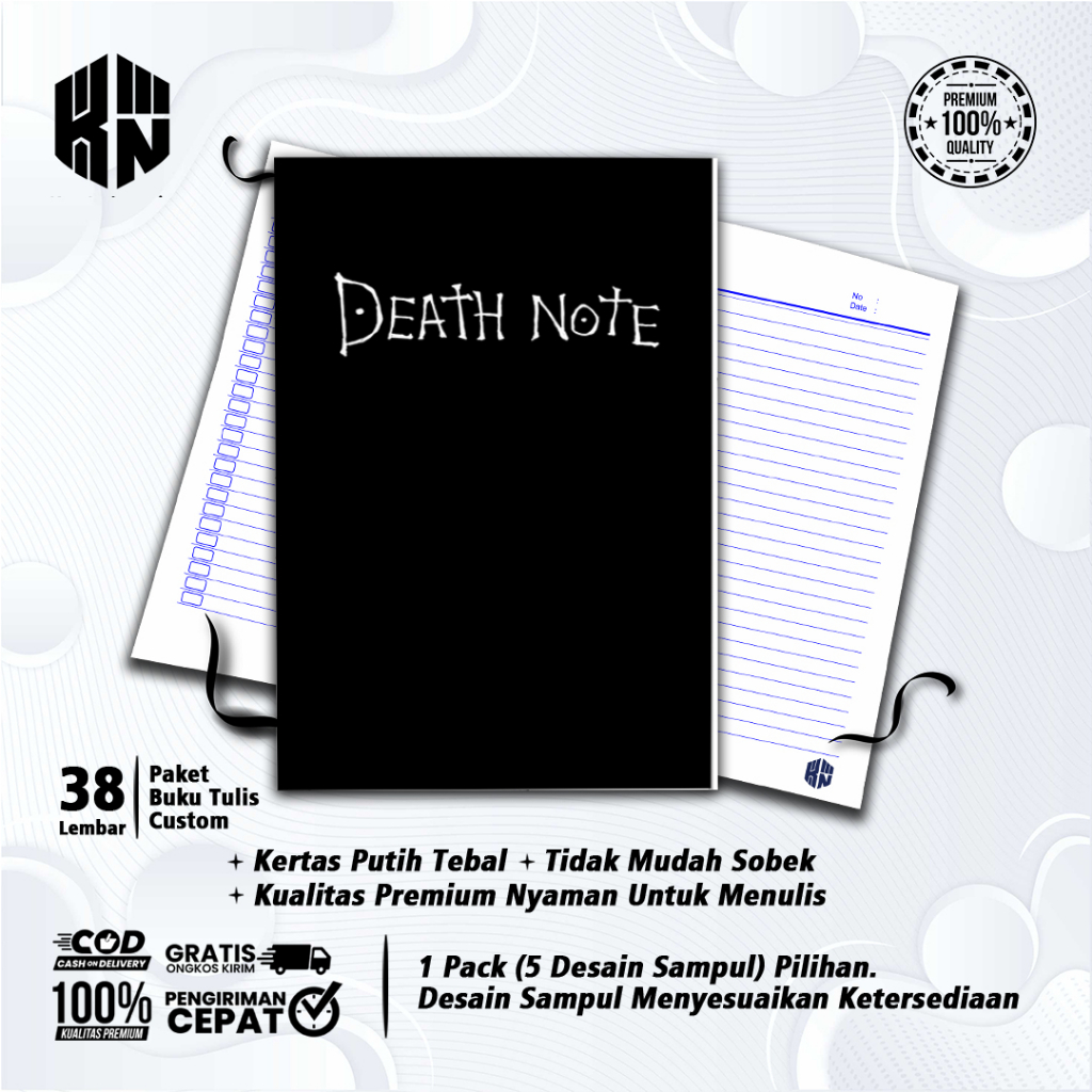 

Buku Tulis Sekolah Custom Tema DEATH NOTE Bergaris 38 Lembar 1 Pak Isi 5 Buku/ Buku Tulis Anime/ Buku Aesthetic/ Buku Catatan