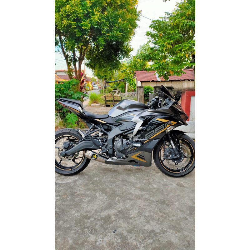 Knalpot Ninja ZX25R ARROW Underbelly Header Biru Full System PNP