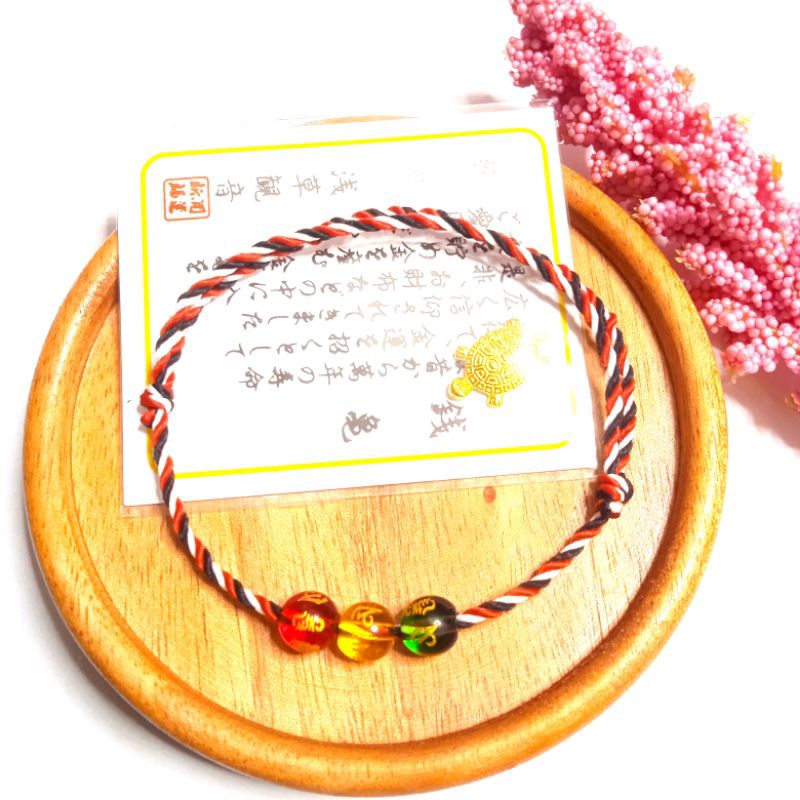 Gelang tali Tridatu 3 Batu Tibet Batu mantra Membawa Keberuntungan Dan Kura2