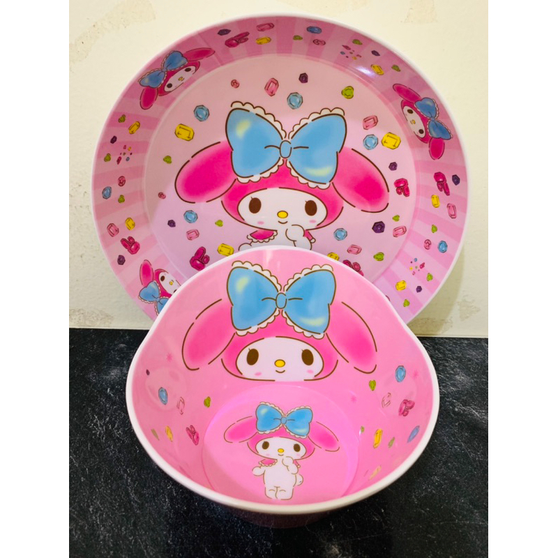 paket 2in1 mangkok piring set melamin karakter