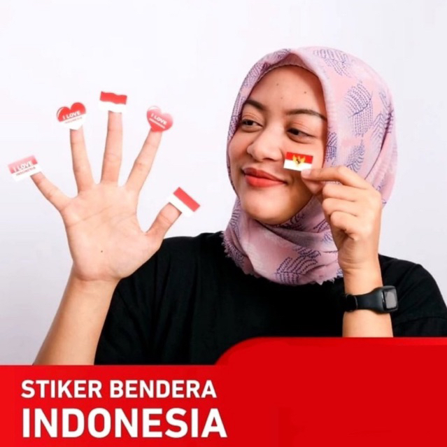 Stiker Pipi 25 pcs Bendera Merah Putih Dirgahayu Indonesia Sticker 17 Agustus