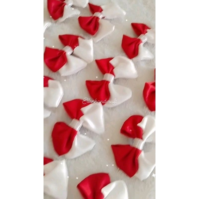 

jepit otomatis pita satin merah putih aksesoris lomba agustusan