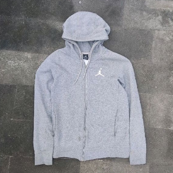 NIKE AIR JORDAN FLIGHT FLEECE FUL-ZIP HOODIE DARK GREY