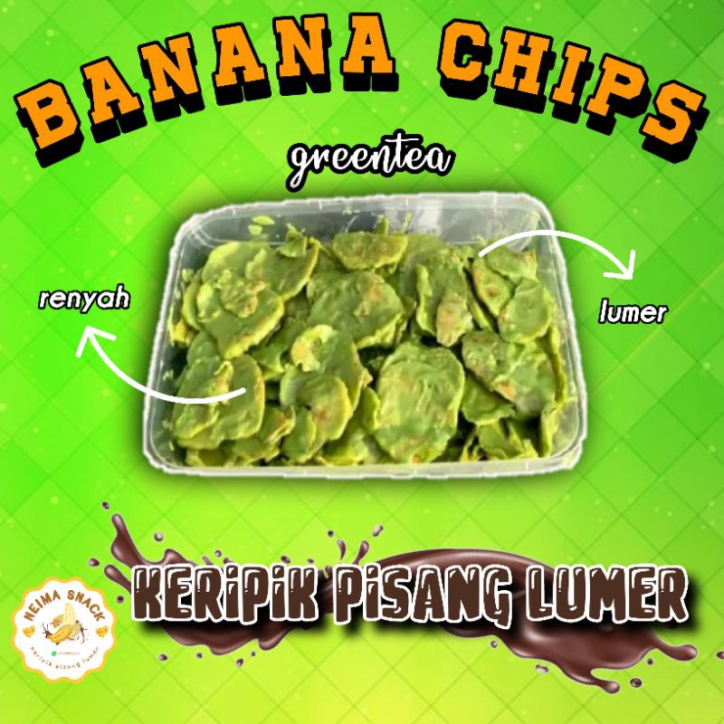 

keripik pisang lumer greentea coklat original gurih asin by neima snack