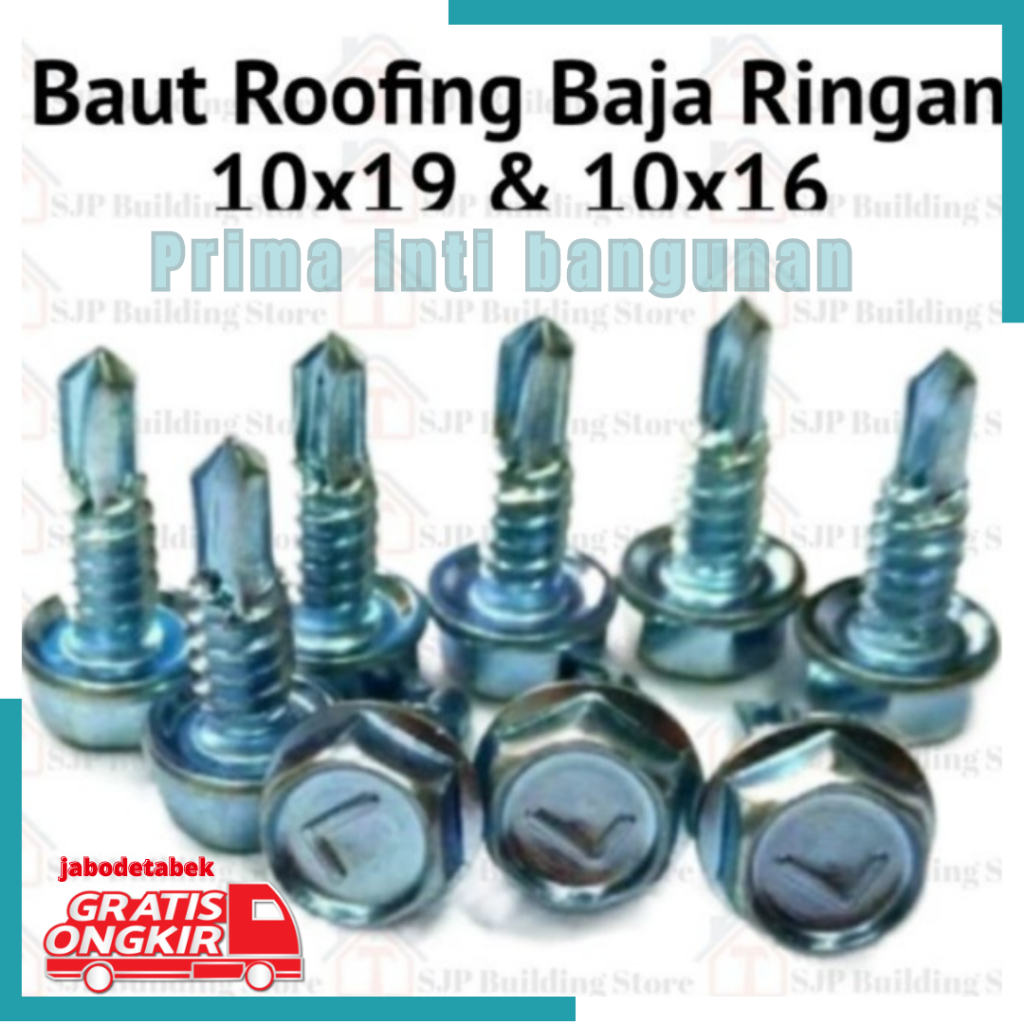 Skrup Baja Ringan Sekrup Paku Baut Roofing (1 Dus isi 1000pcs) - Roofing 10x16 (kirim faktur)