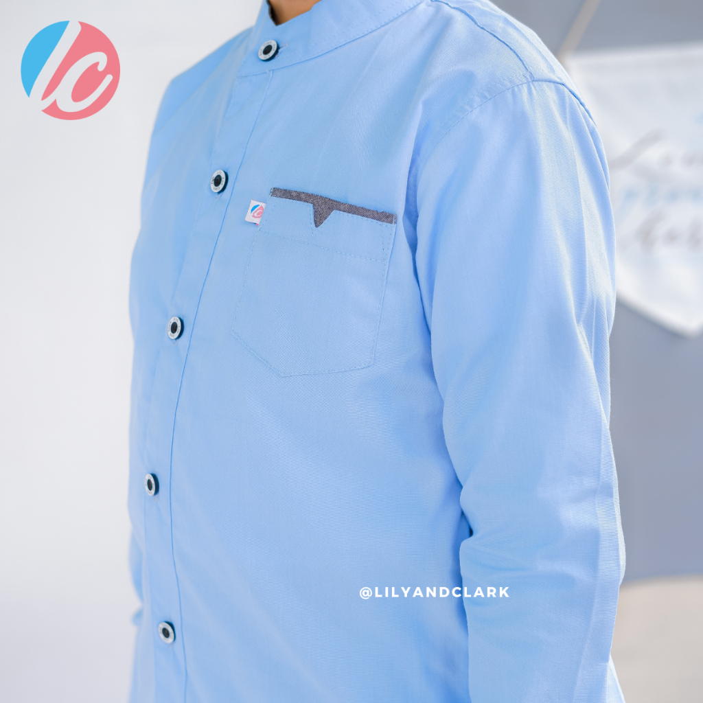 LILY AND CLARK KEMEJA ANAK LENGAN PANJANG STELL BLUE KKP14