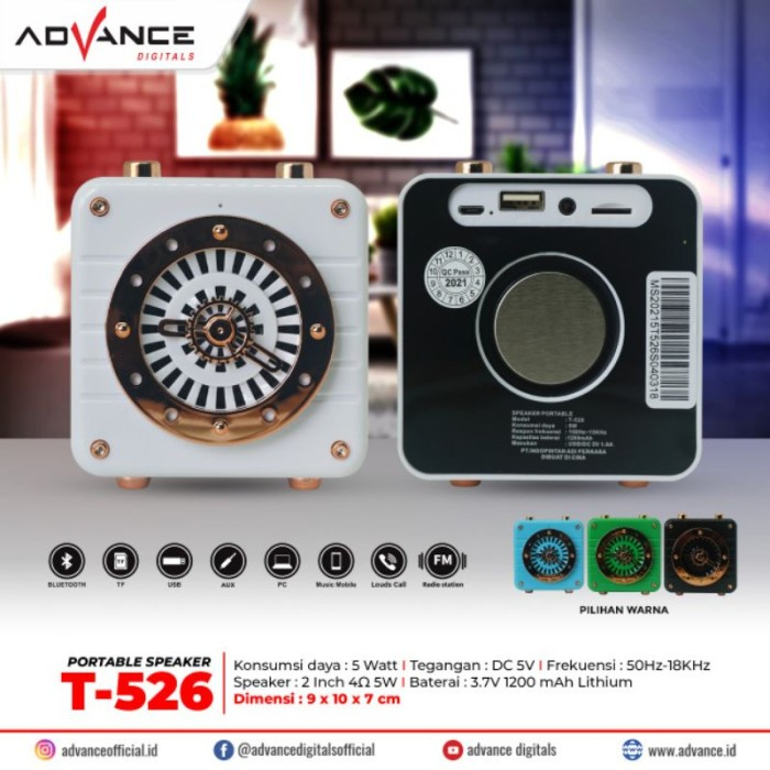 Speaker Portable Advance T 526/T 530/Speker Musik Box Bluetooth T-526/T 530