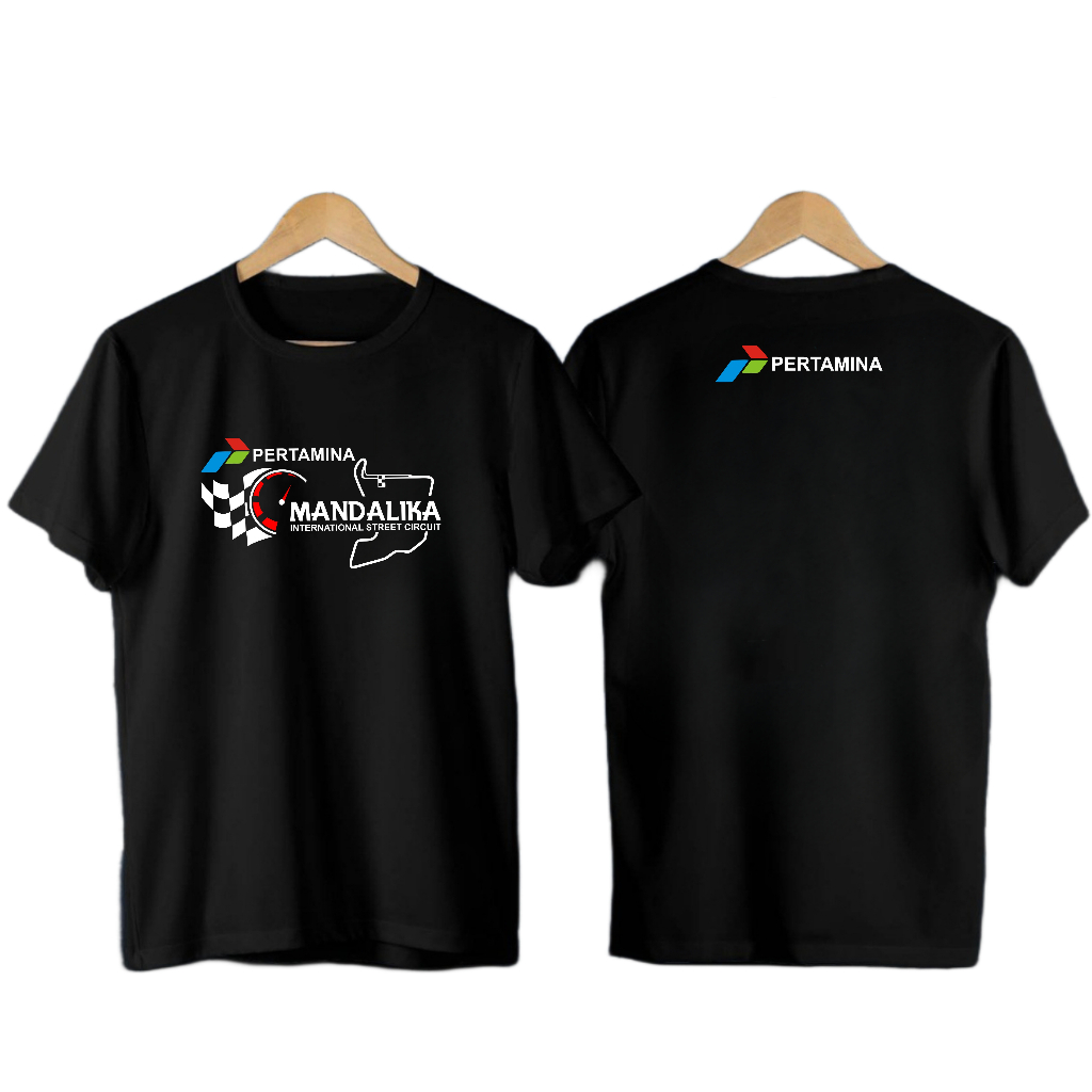 BARU KAOS MOTOGP PERTAMINA MANDALIKA LOMBOK RACING CLUB MOTOR BAJU PRIA LENGAN PENDEK WARNA HITAM