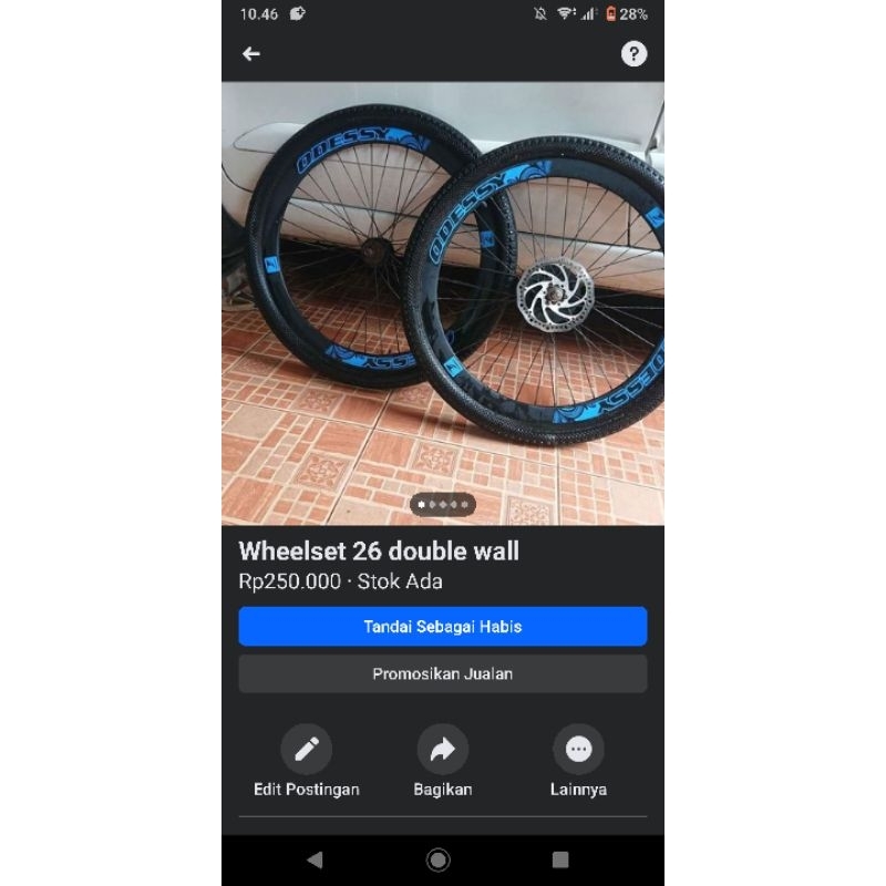 wheelset odessy 26" double wall alloy