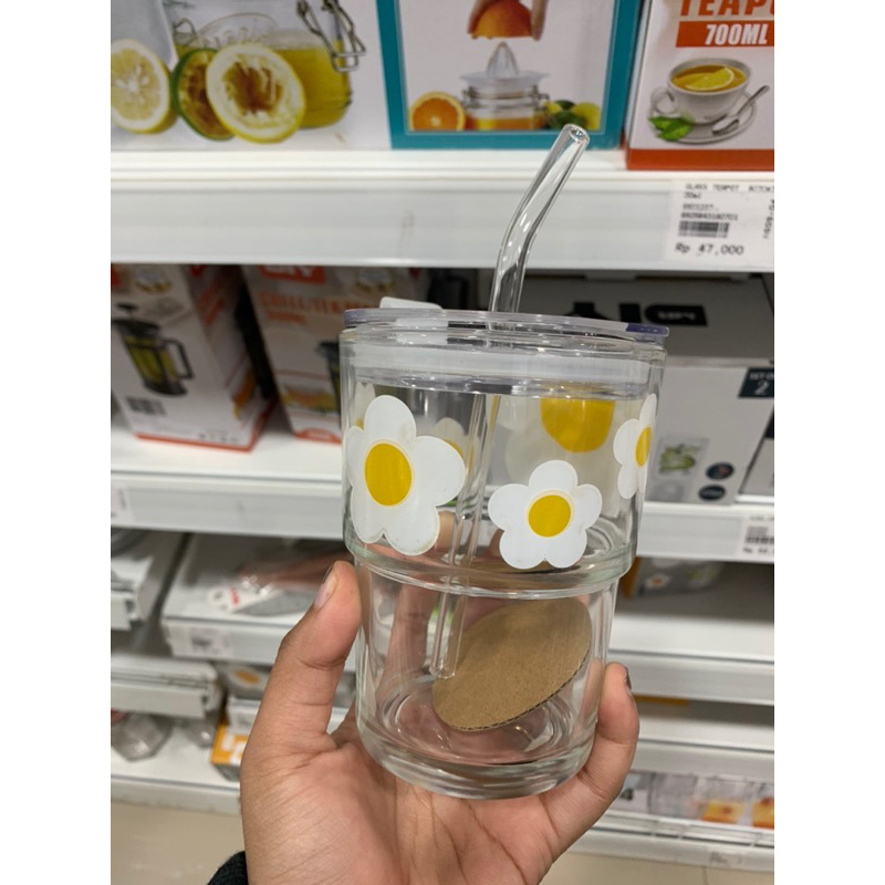 Tumbler Kaca Sedotan Aestethic