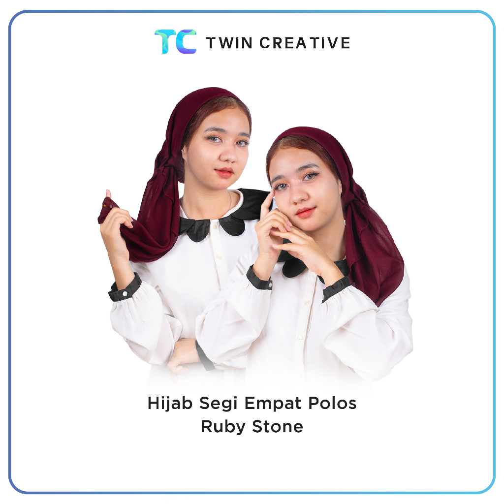 Hijab Segi Empat Polos Warna Ruby Stone Mahar Kerudungan Voal Ultrafine Maroon - Hadiah Souvenir Jil