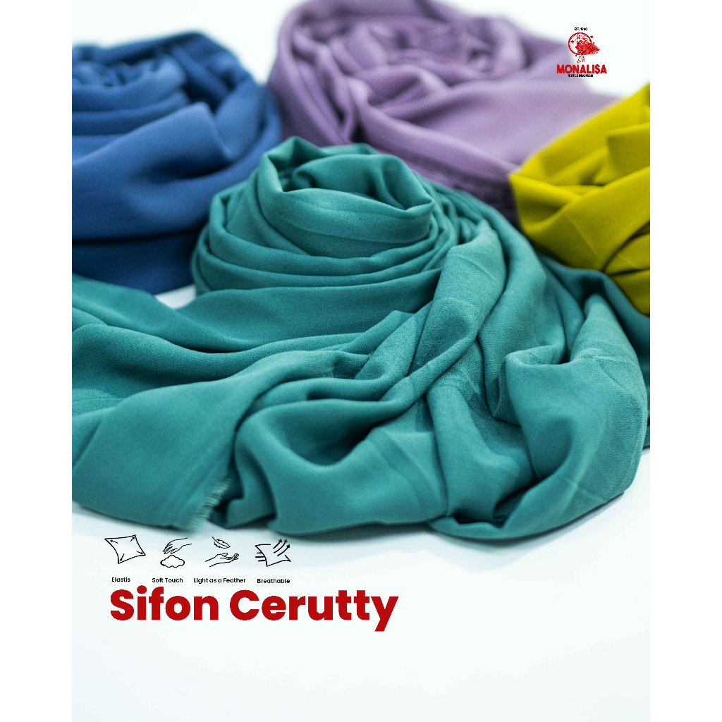 KAIN SIFON CERUTI/BABY DOLL, POLOS WARNA, HARGA PER 0,5M