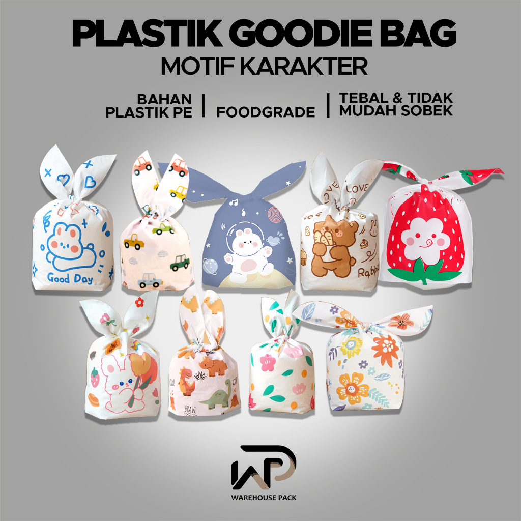 

( 10 PCS ) Plastik Goodie Bag Motif Karakter Kecil | Kemasan Plastik Karakter Souvenir | Kantong Plastik Cookies Lucu Pesta Perayaan