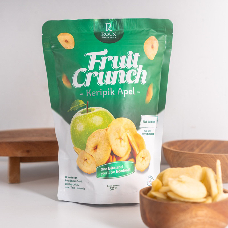 

ROUX FRUIT CRUNCH KERIPIK BUAH APEL PREMIUM 50g ENAK SEHAT HEALTHY SNACK MANIS TANPA GULA TAMBAHAN