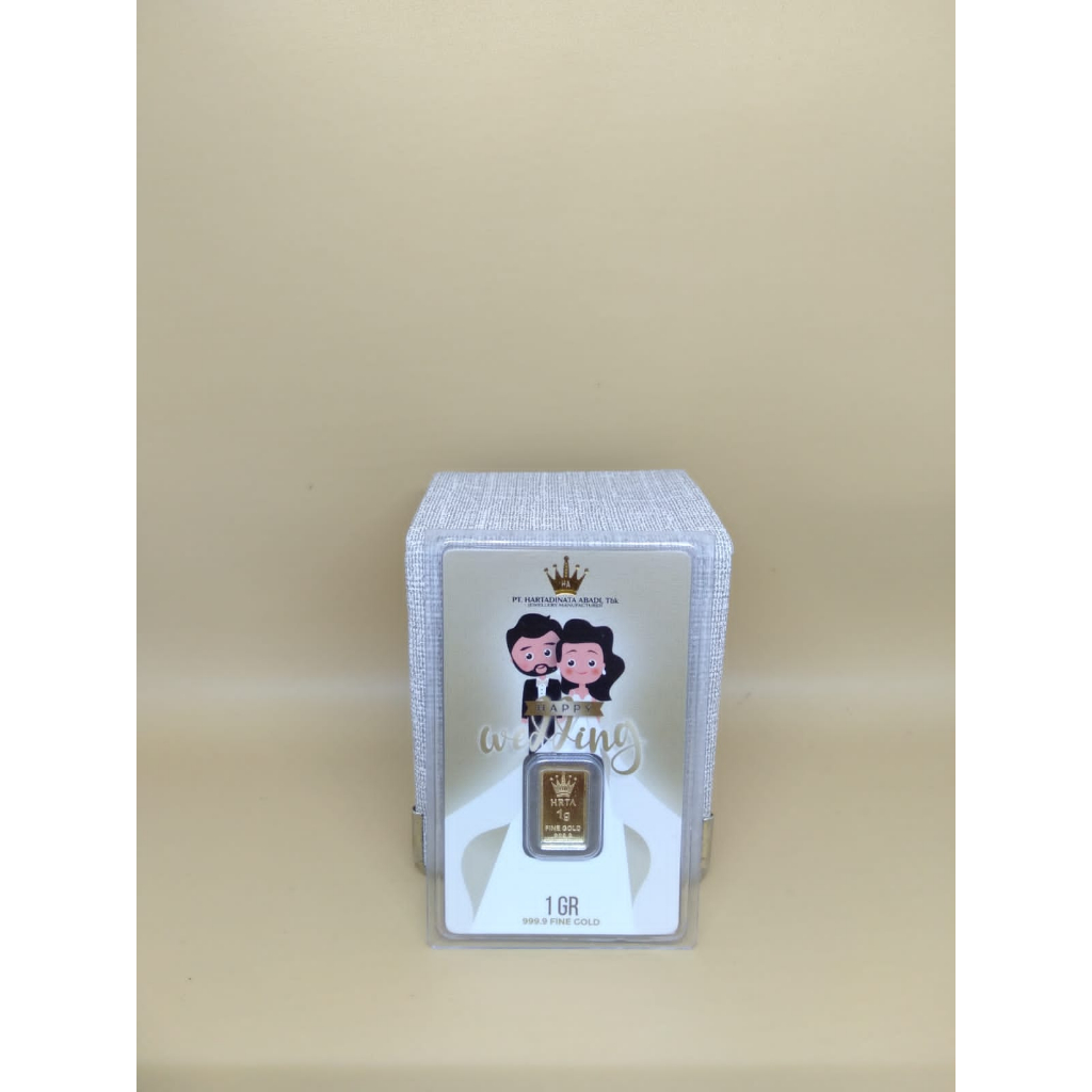 Logam Mulia HARTADINATA Happy Wedding 1 Gr 24K Fine Gold 999.9