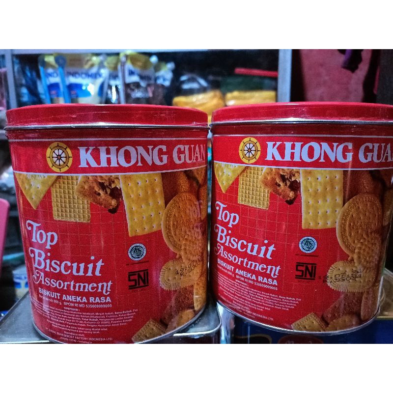 Khong Guan Top biscuit Assortment 650g kaleng bulat
