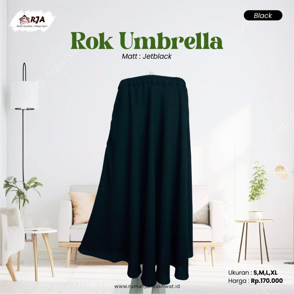 ROK HITAM UMBRELLA, ROK PAYUNG HITAM ROK KULIAH HITAM