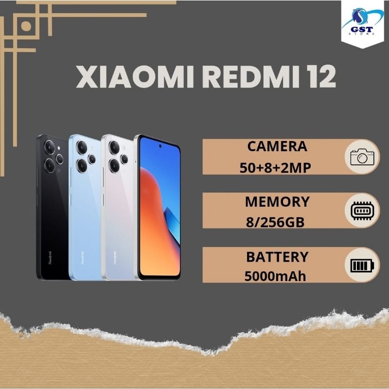 HP XIAOMI REDMI 12 RAM 8 INTERNAL 256 BERGARANSI RESMI TERMURAH