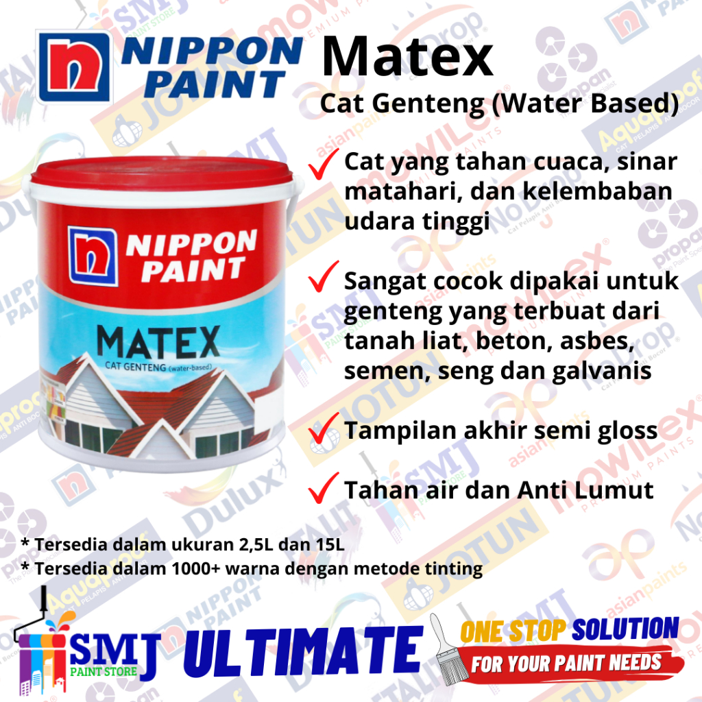 Cat Genteng NIPPON PAINT MATEX Warna Tinting 12,5L