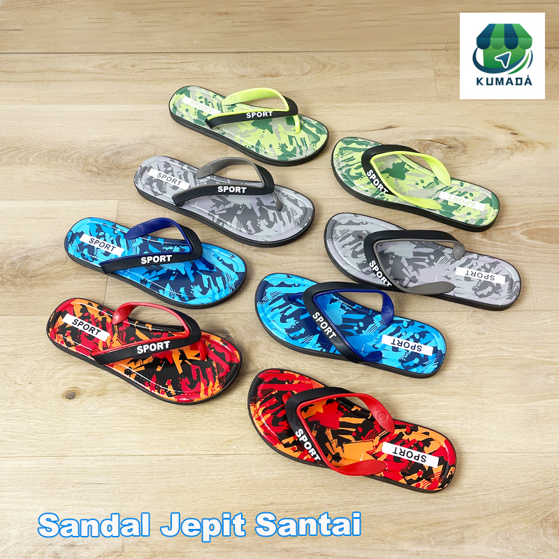 sendal pria kekinian Sandal Jepit sandal wanita import Nyaman dan empuk sepasang sandal jepit