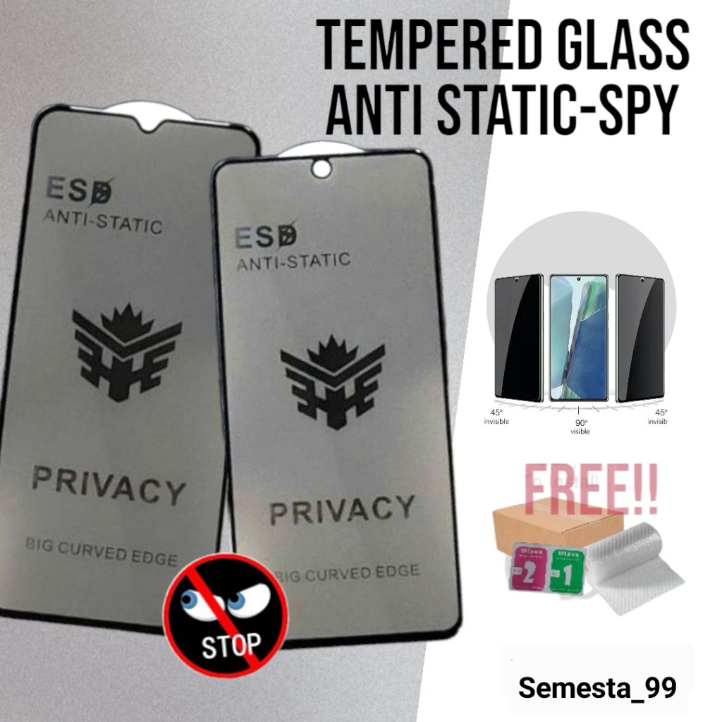 Anti STATIC SPY PRIVASI Tempered Kaca SAMSUNG A54 5G A34 A24 A14 A73 A53 A33 A23 A13 A72 A52 5G 4G A