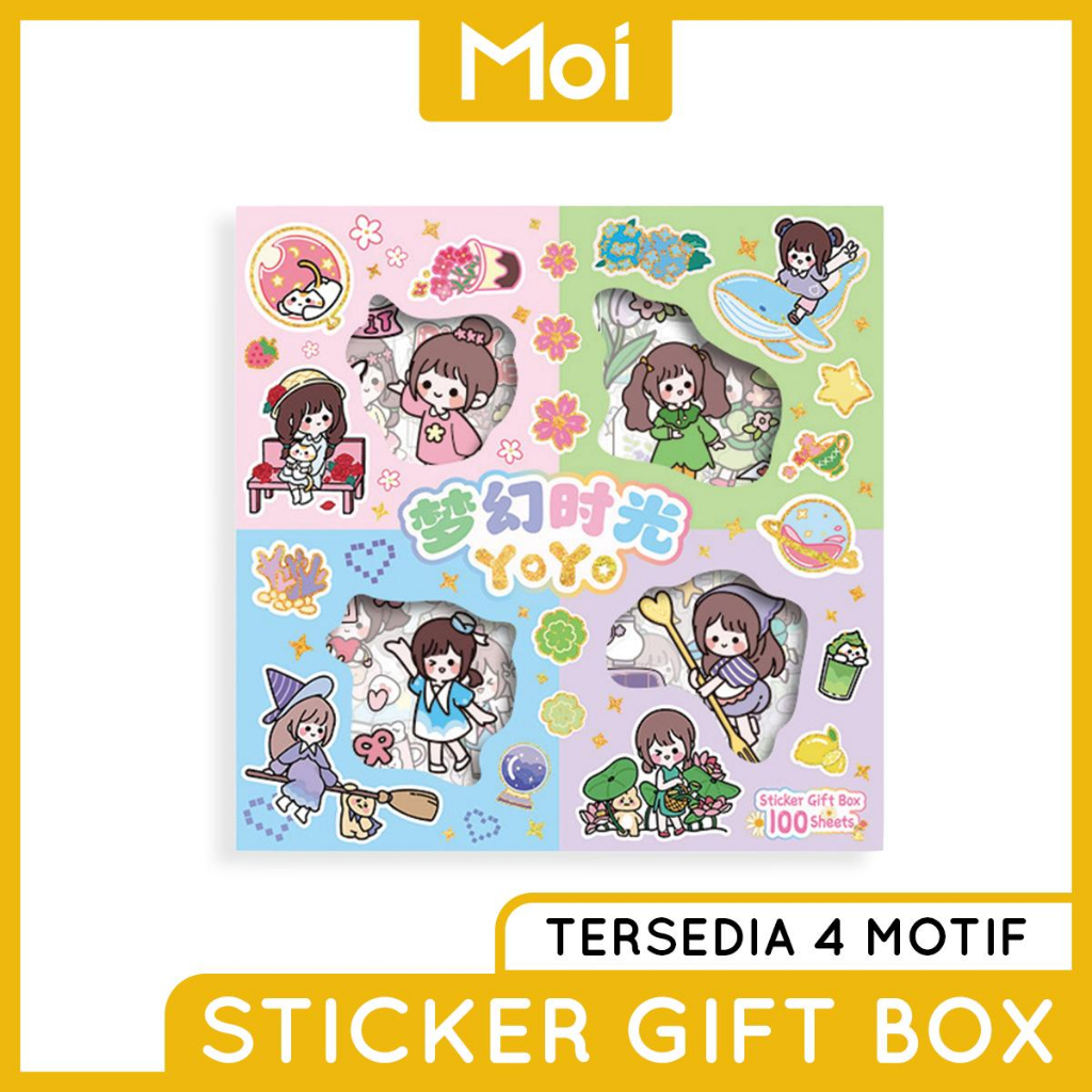 Moi Momo Stiker Model Terbaru PVC Waterproof Motif Kartun