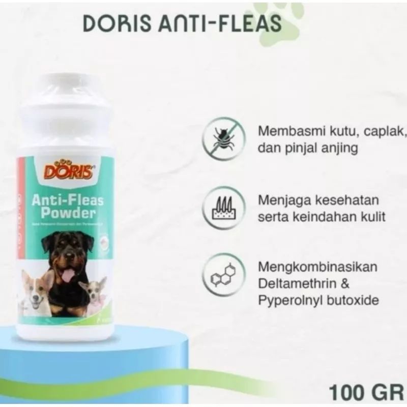 Bedak Doris Anti Kutu 100gr Bedak Kutu Anjing