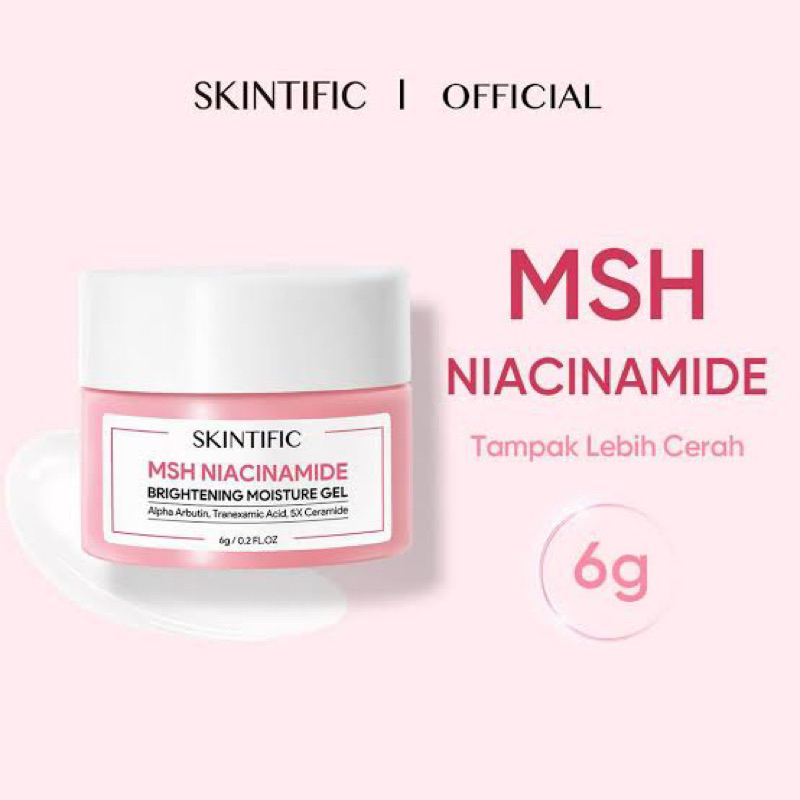 SKINTIFIC MSH NIACINAMIDE BRIGHTENING MOISTURE GEL 6 GRAM TRAVEL SIZE ALPHA ARBUTIN TRANEXAMIC ACID 