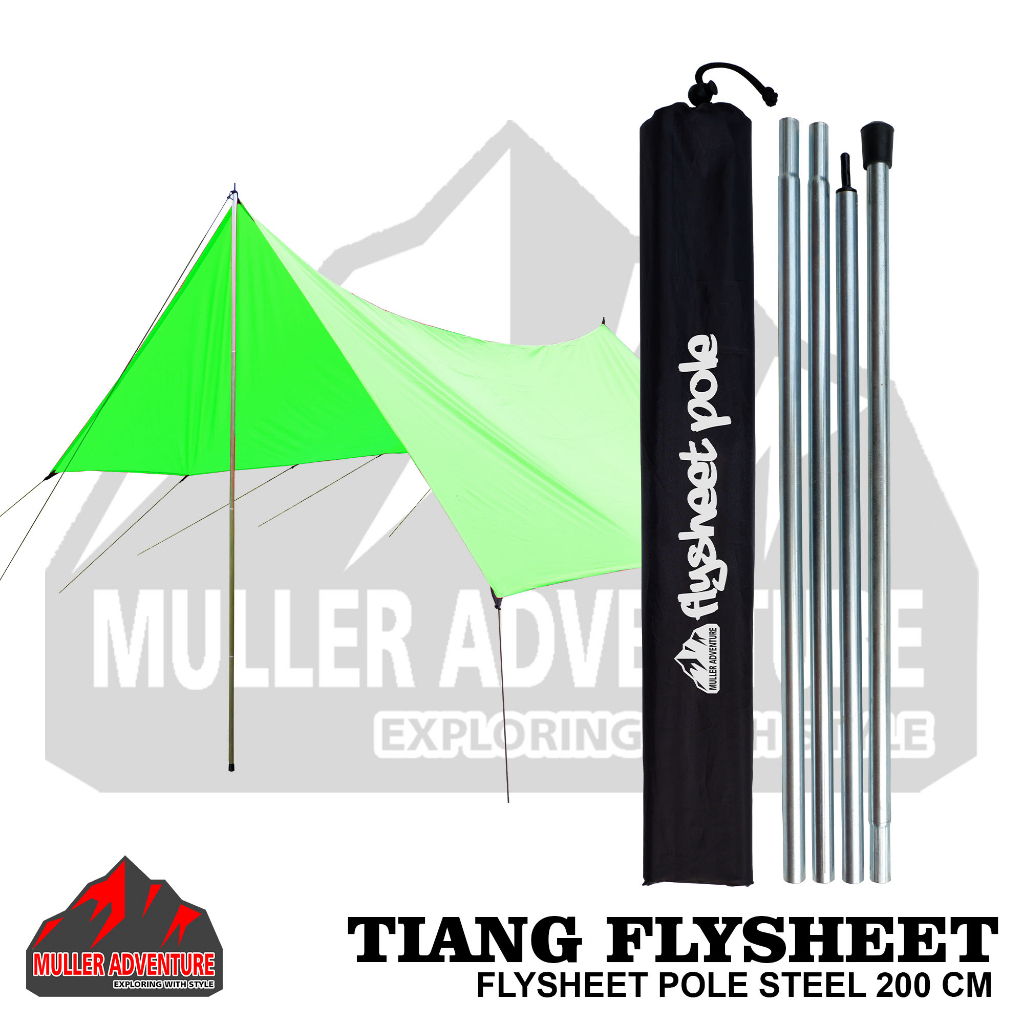 tiang flysheet tenda flysheet pole 200 cm tiang flysheet steel crhoom